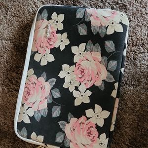 Black Floral Canvas Laptop Case